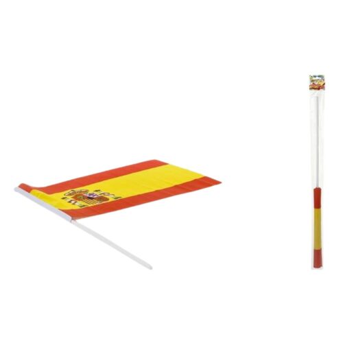 Bandera de España pequeña con mástil 30x45cm 70379