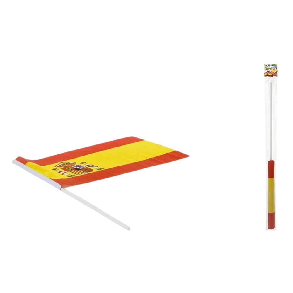 Bandera de España pequeña con mástil 30x45cm 70379