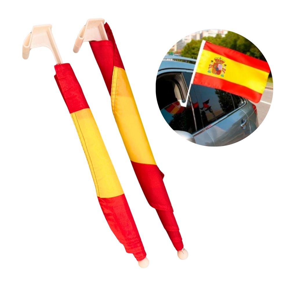 Banderas de Epaña con soporte para ventanilla de coche 71756