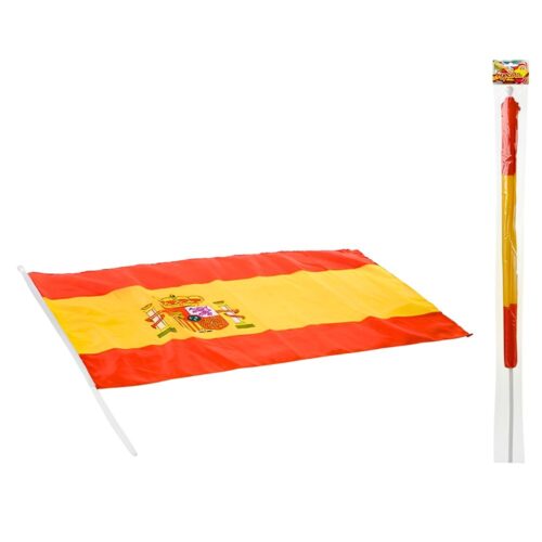Bandera de España grande con mástil 60x90cm 72334