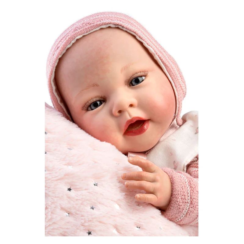 Muñeca Guca Reborn Olga con jersey rosa y braguita 42cm 10180 - Imagen 2