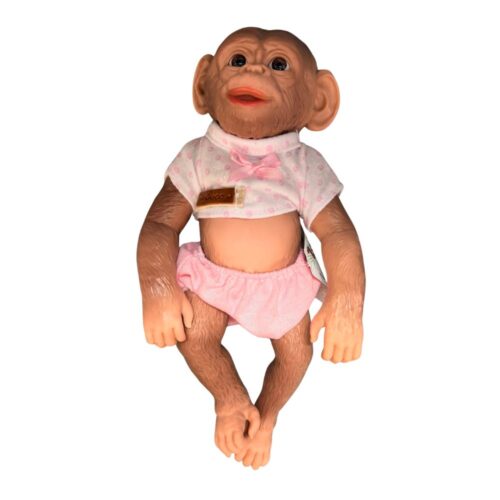 Muñecas Guca Mono Reborn camiseta corta rosa y braguita 32cm 500