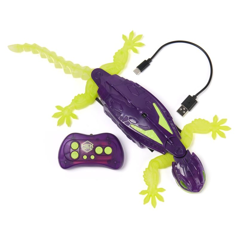 Hex Bots Gecko lagarto trepador RC brilla en la oscuridad Spin Master 6075451 - Imagen 2