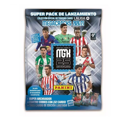 Pack de lanzamiento Megacracks 2026/27 con archivador y cuatro sobres 28414