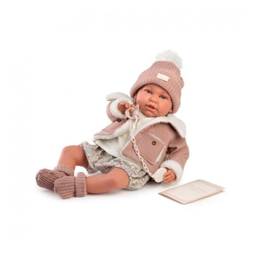 Muñeca Antonio Juan Mi primer reborn Daniela con chaqueta de borreguito 52cm 81399