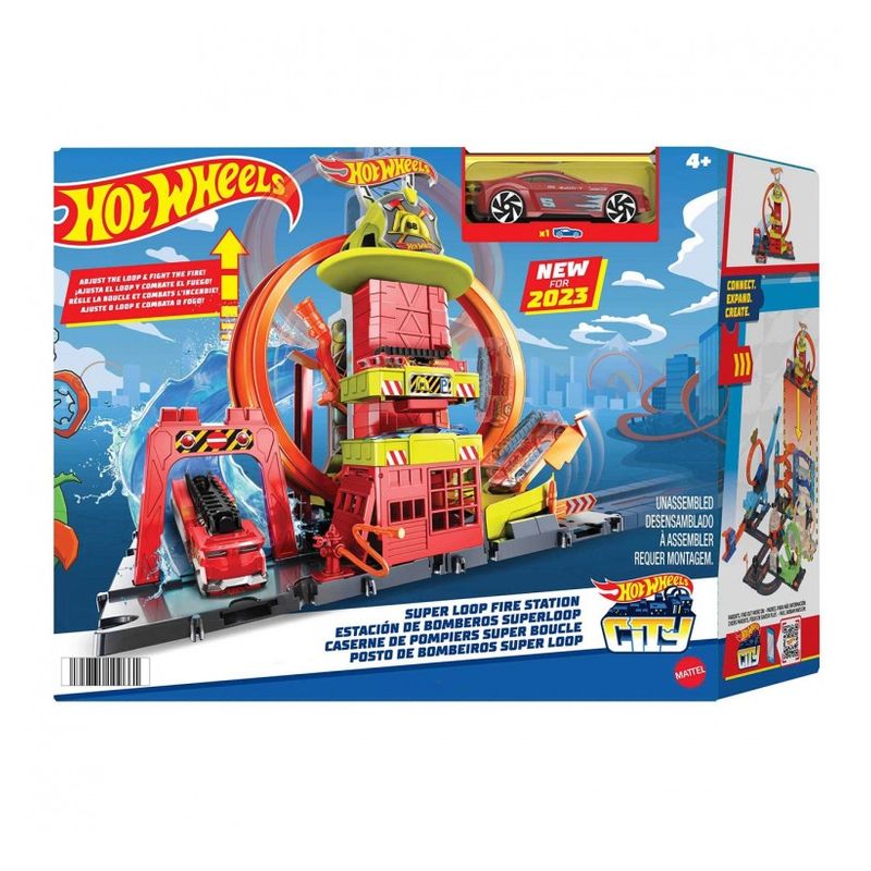 Hot Wheels Parque de bomberos superloop Mattel HKX41 - Imagen 2