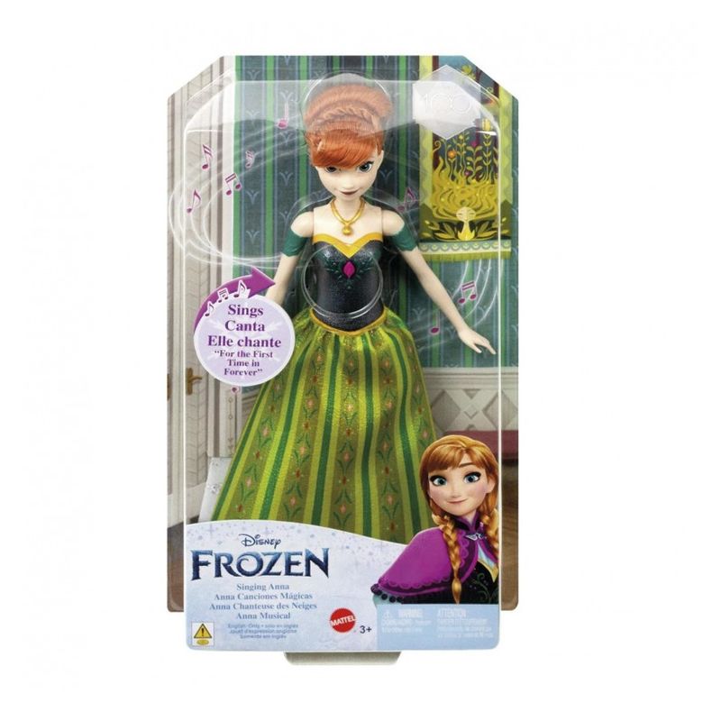 Muñeca musical Anna Disney Frozen Mattel (ES-EN-PT-FR) JDX49 - Imagen 2