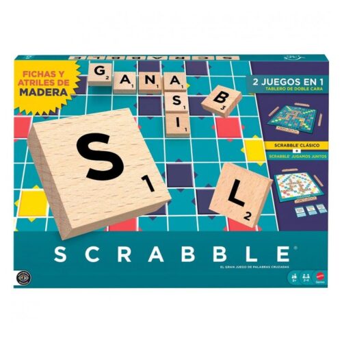 Juego de mesa Scrabble Core Wood 2 en 1 Mattel JGR64