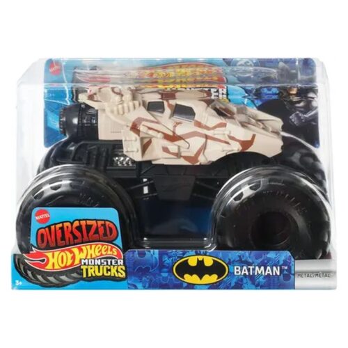 Hot Wheels Monster Trucks Batmobile Tumbler escala 1:24 versión marrón camuflaje JHY41