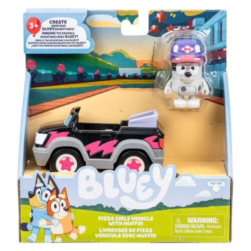 Bluey vehículo de chicas pizza con Muffin Moose 17672