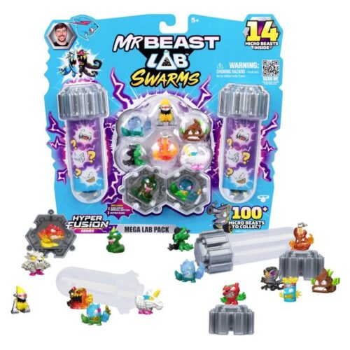 Mr Beast Lab Swarms Hyper Fusion pack de 14 figuras Mega Lab 24789