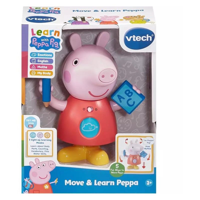 Figura Peppa Pig muévete y aprende interactiva con cinco acciones VTech 80-581322 - Imagen 2