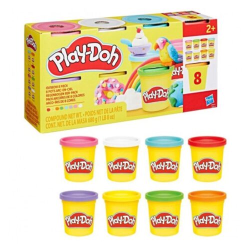 Play-Doh pack ocho botes de plastilina arcoiris G0691