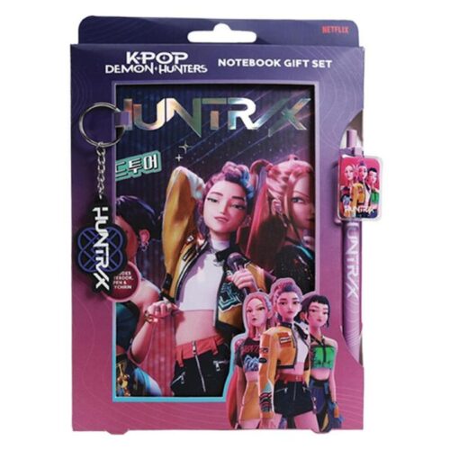 Set K-Pop Demon Hunters con cuaderno, boli y llavero Kids Euroswan KD722045