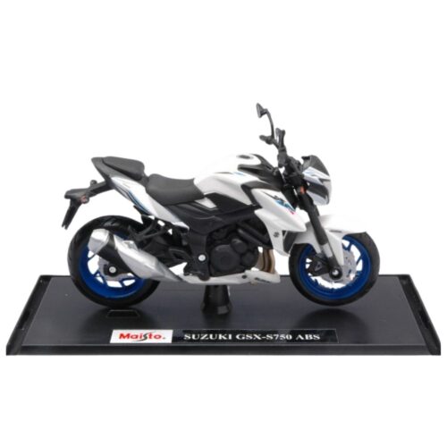 Maisto Moto Suzuki GSX-S750 ABS blanca y azul escala 1:18 02633