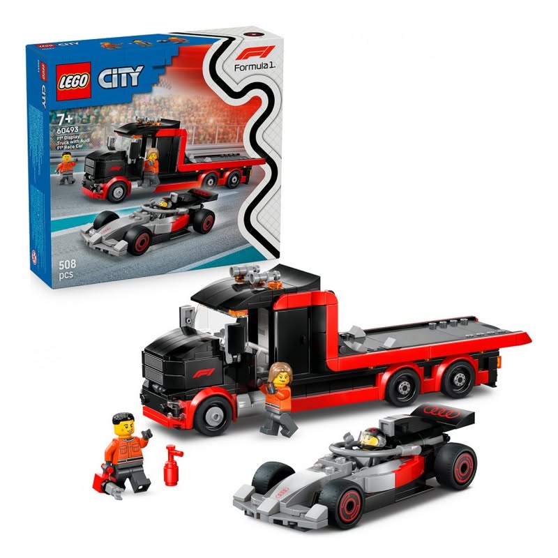 LEGO City 60493 Camión de transporte de coche F1 Audi