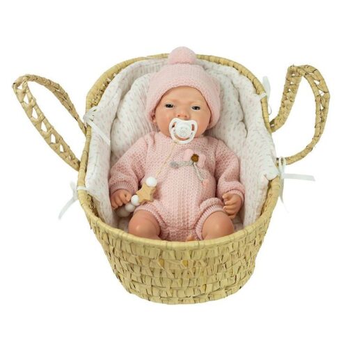 Muñeco Bebé Reborn Arlet 40cm con capazo Arias 98230